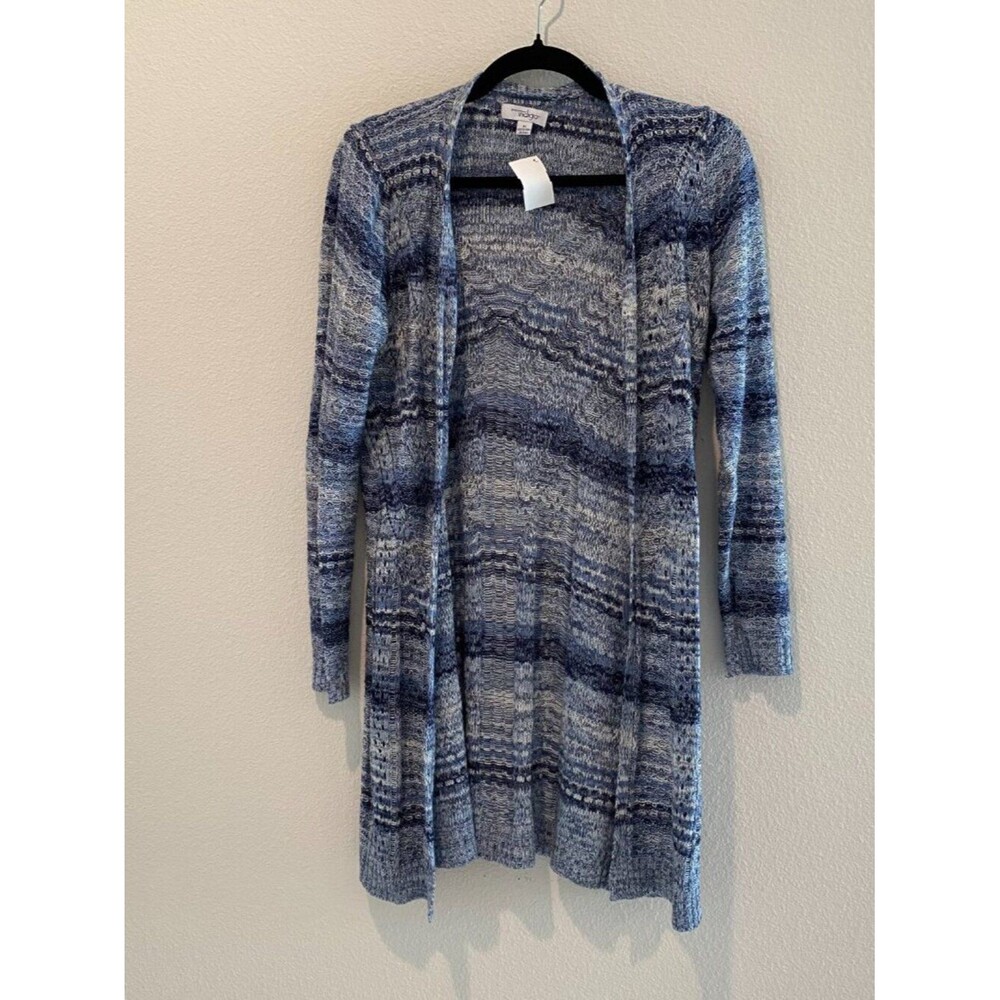 Great Northwest Indigo Open Front Cardigan Space Dye Blue White Medium